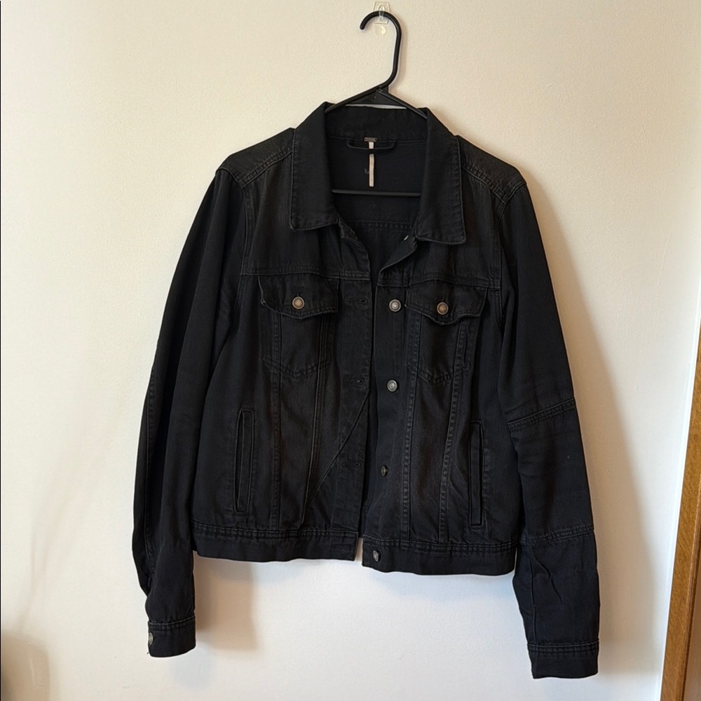 Free People Black Denim Jacket